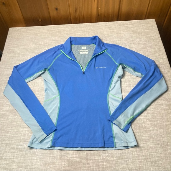 🎄FLASH XMAS SALE!🎁 Columbia Small 1/4 Zip Blue Omni Wick OmniFreeze Zero Active - Picture 6 of 9
